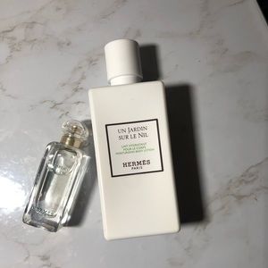 Hermes Un Jardin Sur ale Nil perfume travel size + Body Lotion